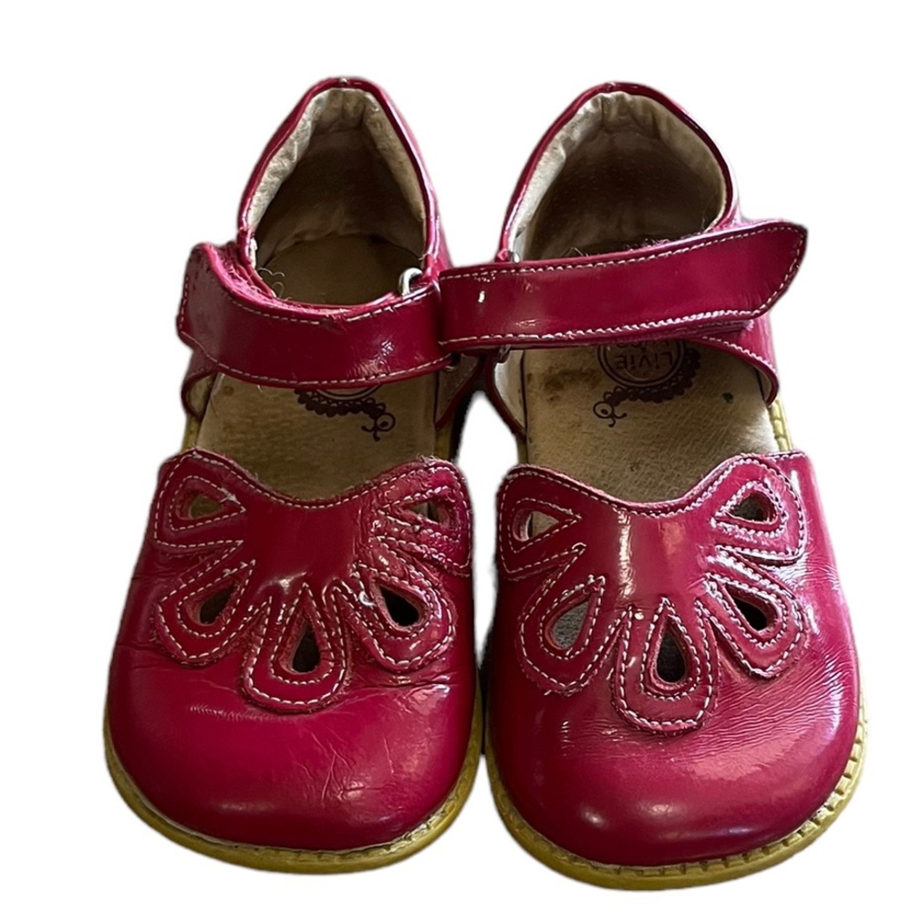 Livie & Luca Girls Pink Mary Jane Cutout Shoes